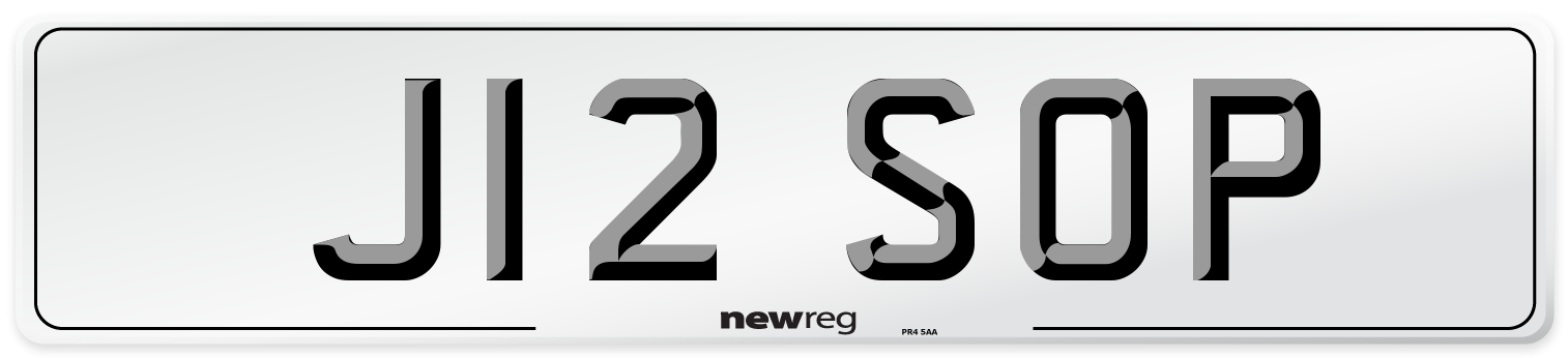 J12 SOP Number Plate from New Reg